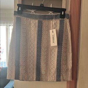 NEW w tags Endless Rose Blue and Cream Lace Mini Skirt S